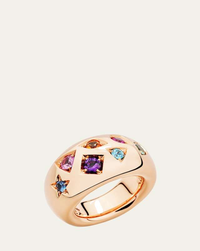 Iconica Dome Ring with Fancy Set Colored Stones